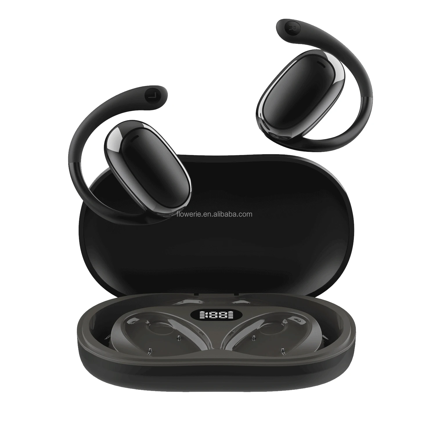 IPX-5 Digital Display True Low Latency TWS Earphones & Headphones ANC Noise Cancelling Over-Ear Hook Sports Wireless Earbuds