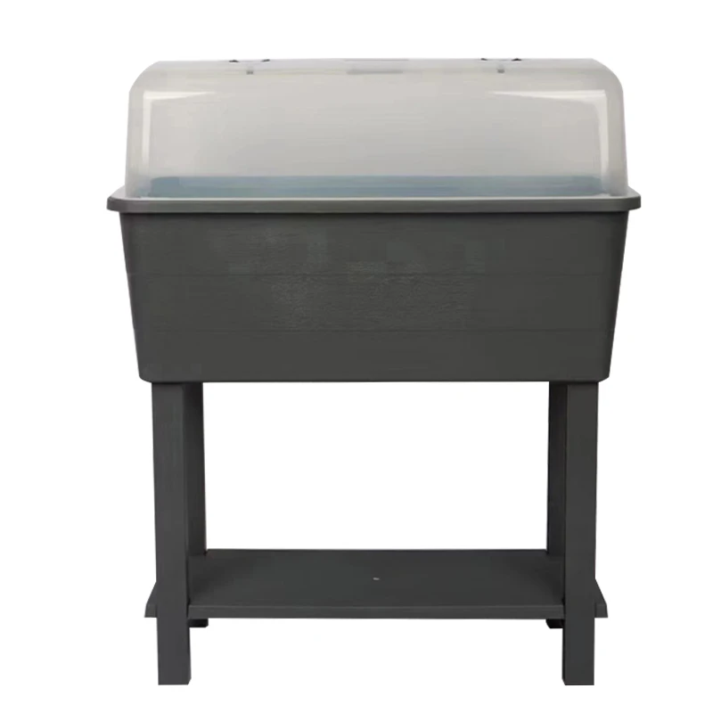 Plastic Selfwatering Rectangular Flower Pots Big Size Outdoor Garden Raised Bed with Legs Home Modern