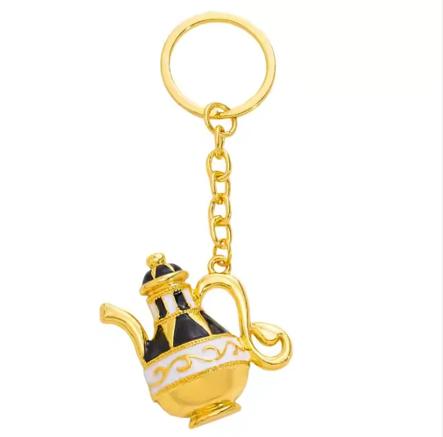 Stylish Vintage Islamic Keychain Teapot Gilded Alloy Teapot Accessory & Gift