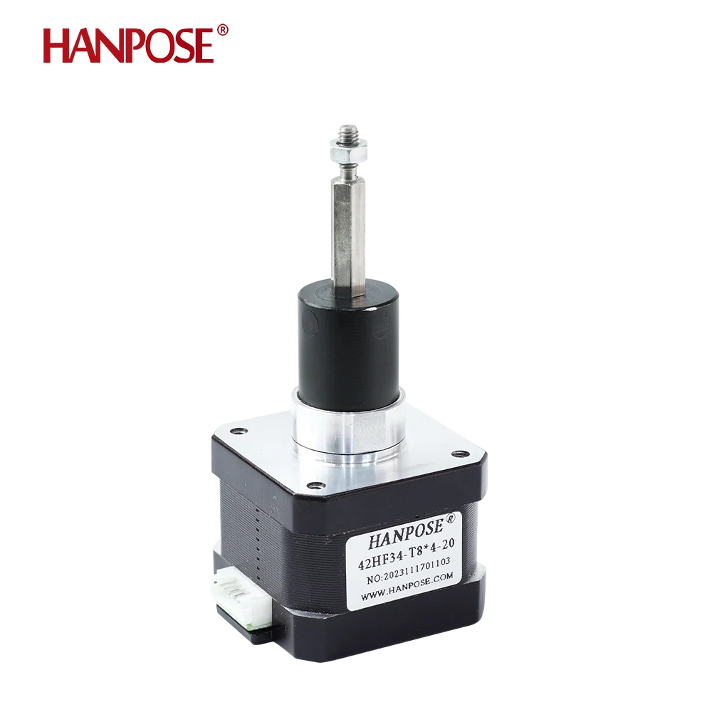 HANPOSE Nema17 42 Fixed Axis Screw Motor 42HF34-T8*4-20 0.4n. M 34mm 1.5a Miniature Electric Cylinder Stepper Motor