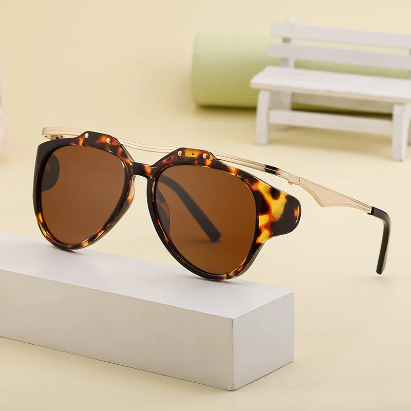 UV400 Protection Hollow Out Oversized Oval Designer Sunglasses