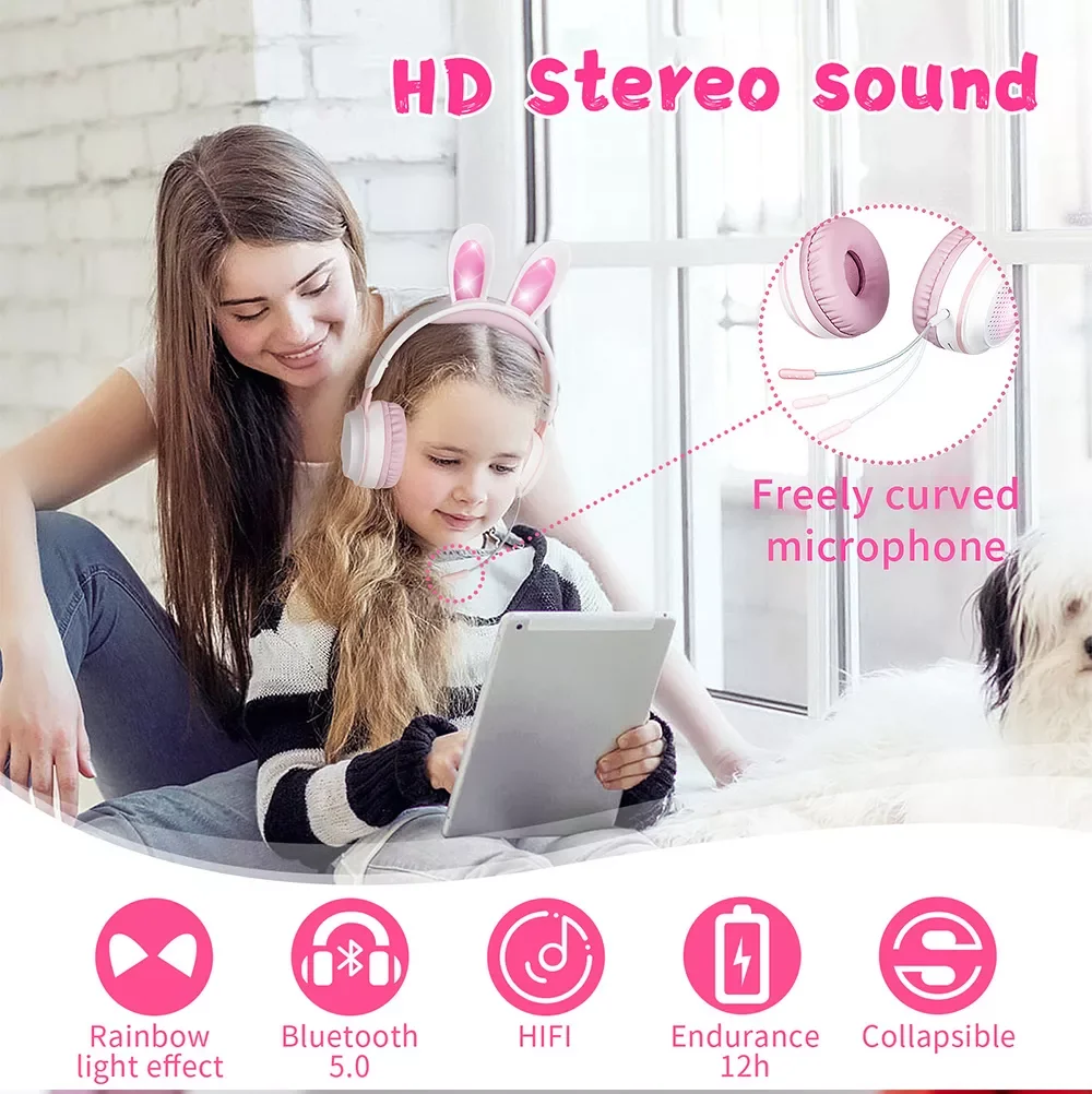 Shenzhen New Style Rabbit Gaming Earphone Over Ear Bluetooth Headphone with Mic for Kid