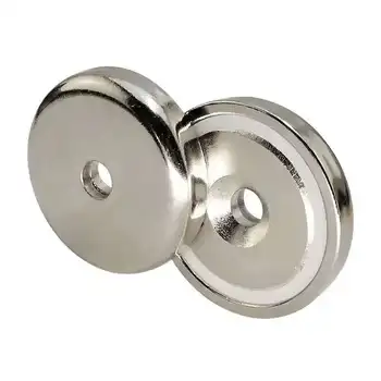 Factory Customized Strong Permanent Neodymium Pot Magnet Sintered NdFeB Magnet Pot with Hook