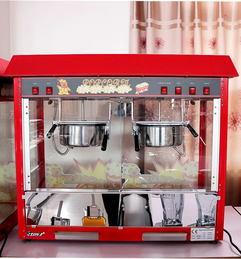 Electric Popcorn Maker Popcorn Making Machine Commercial Popcorn Machine Pop Corn Machine with 2 Pots