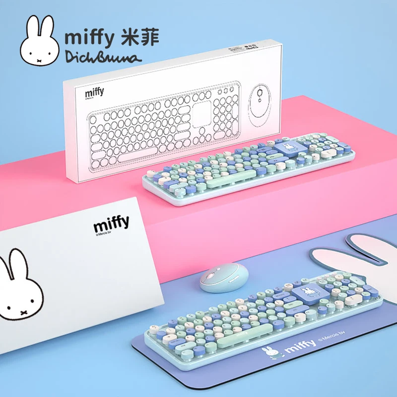 MIPOW X MIFFY OEM Wireless Mechanical Keyboard bluetooth Wireless Keyboard Wireless pink and Blue