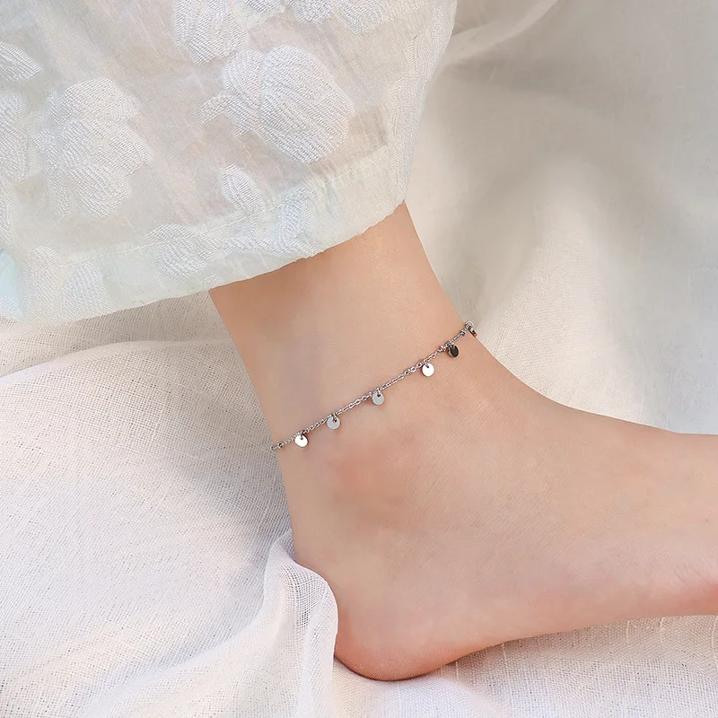 Tarnish-Free 18k Gold Plated Coin Disc Anklet