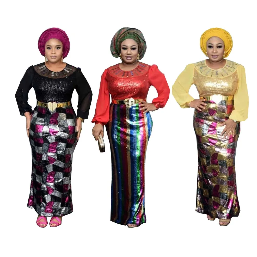 Houseofsd African Women Sequins Dresses 