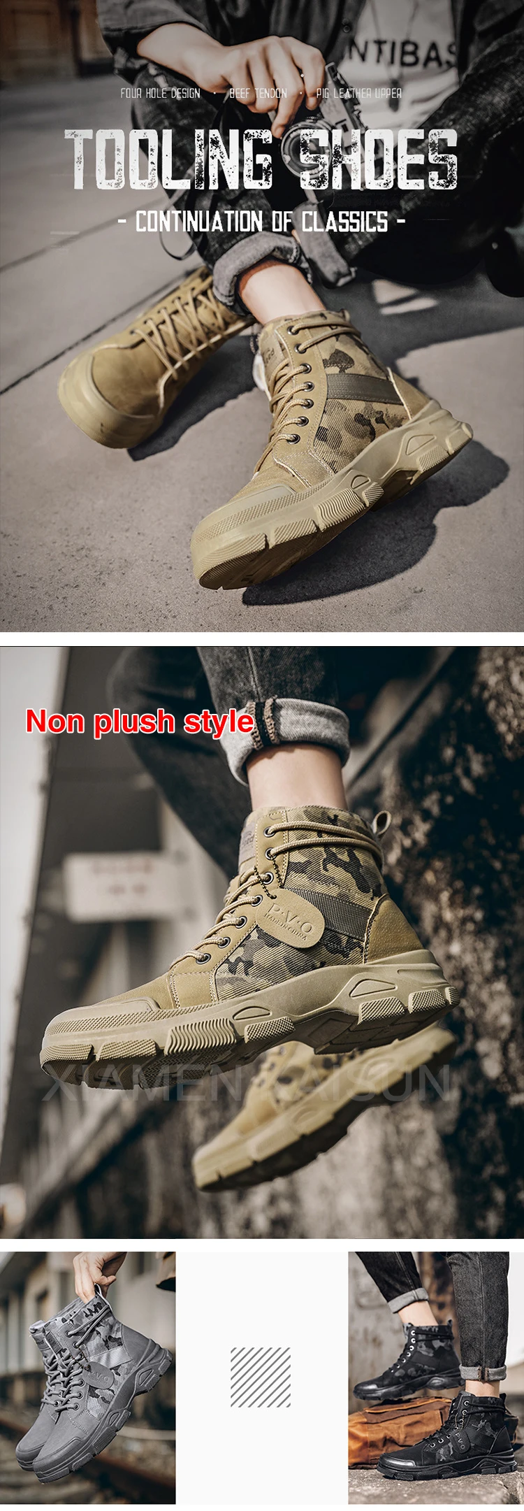 Popular Cotton Footwear Winter Men's Camouflage Shoes Casual Warmth