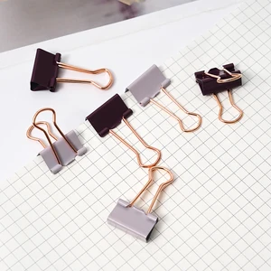 Custom Package DIY Sticker Binder Clips Small Paper Clamps for Office Supplies 19mm Fancy Metal Binder Clips Paper Clips