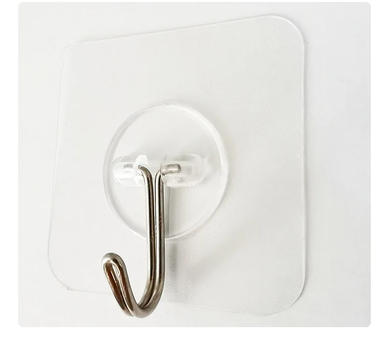 Stainless steel non-punching transparent hook Kitchen bathroom strong household traceless hook novelty hooks supplier