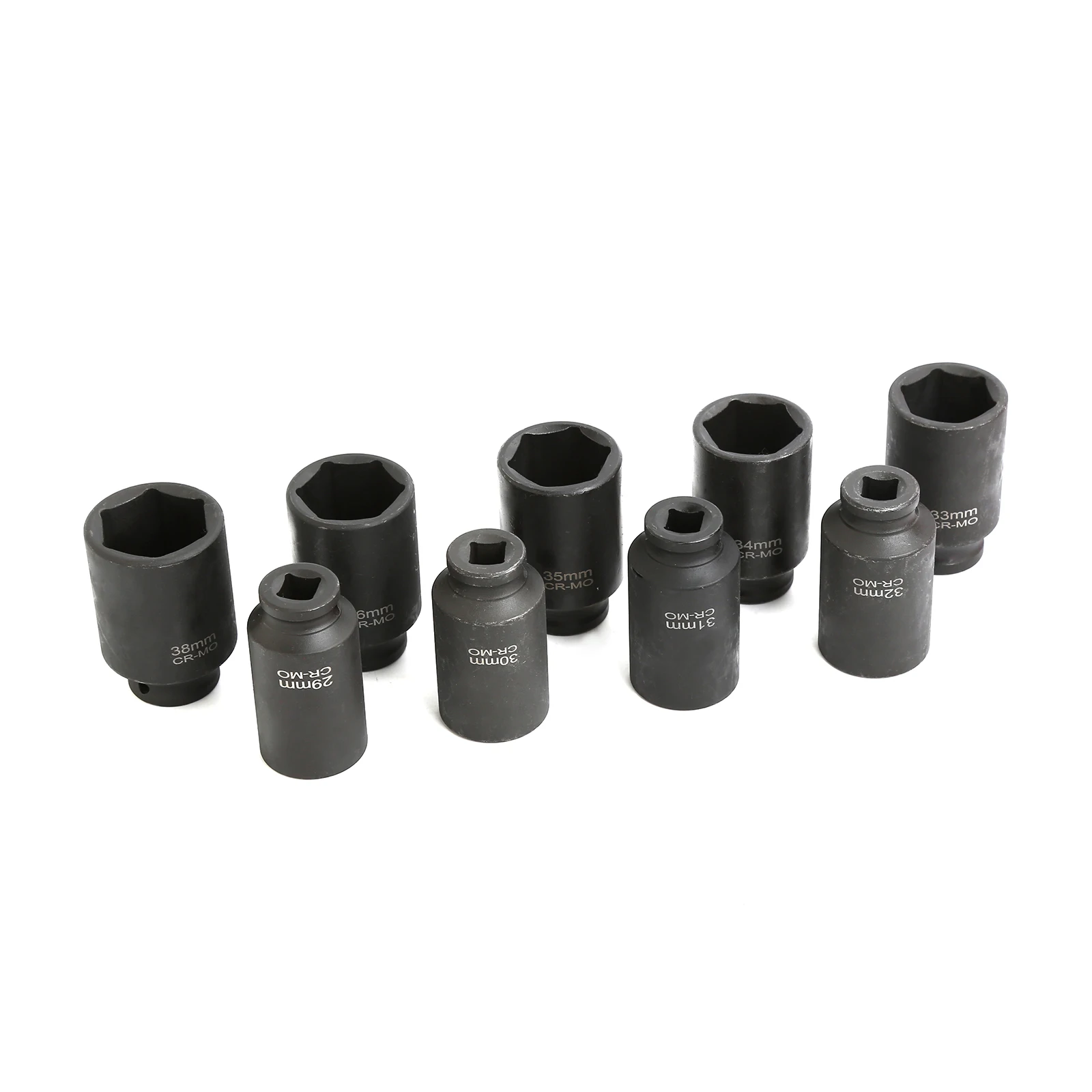 Winmax 9pcs Crv Steel Drive Axle Nut 1/2 Inch Deep Impact Hex Socket