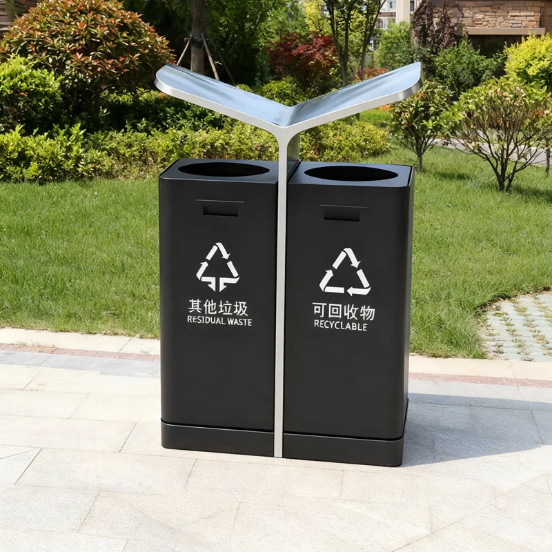 Recycling bin in the residential area