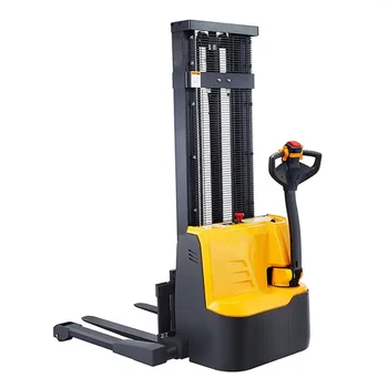 Standing On Forklift 1.5ton 2ton Walking Electric Stacker Hydraulic Hand Walk Behind Pallet Truck