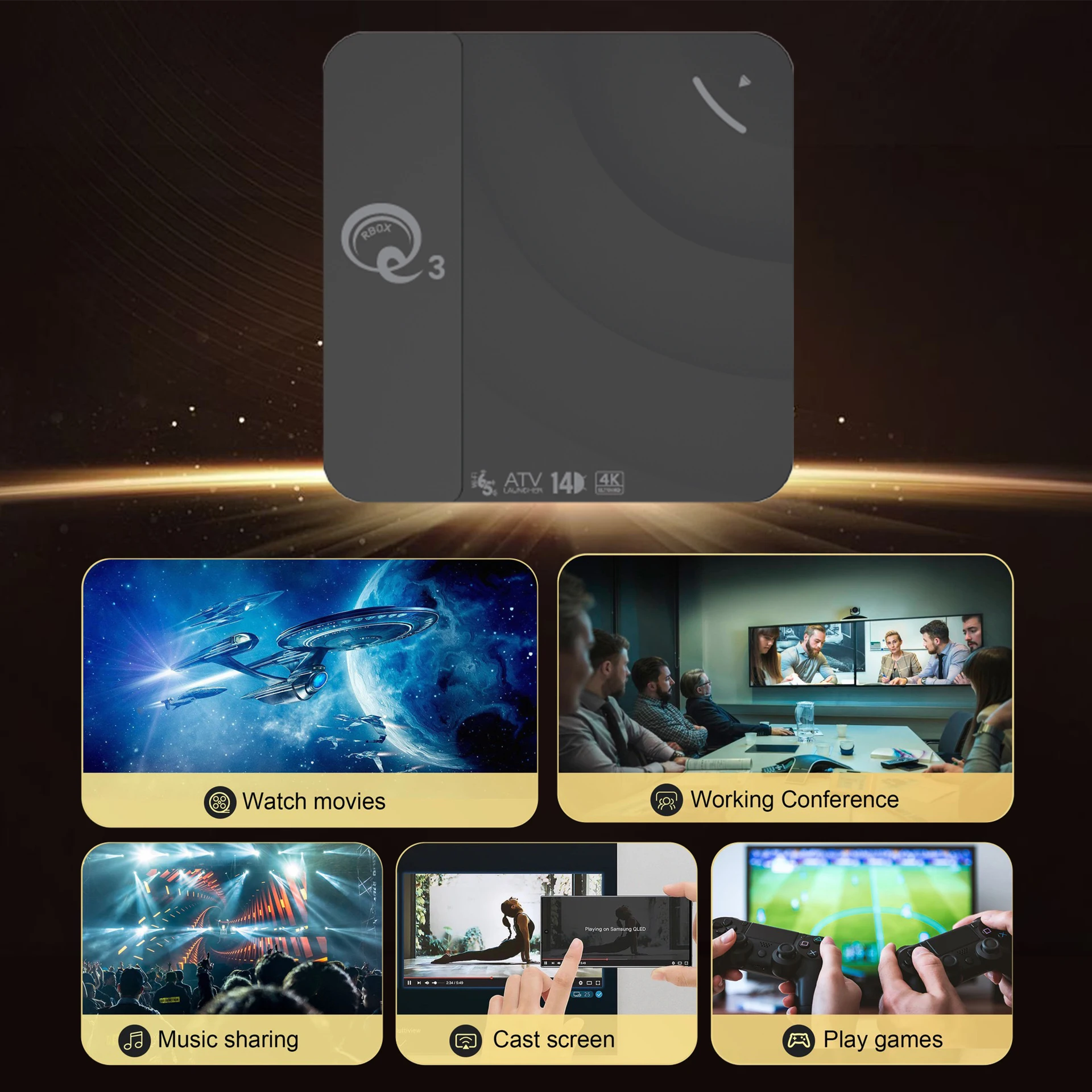 ZOKU HCS96 Q3 ATV Smart TV Box 8K - Android 15.0 Quad Core