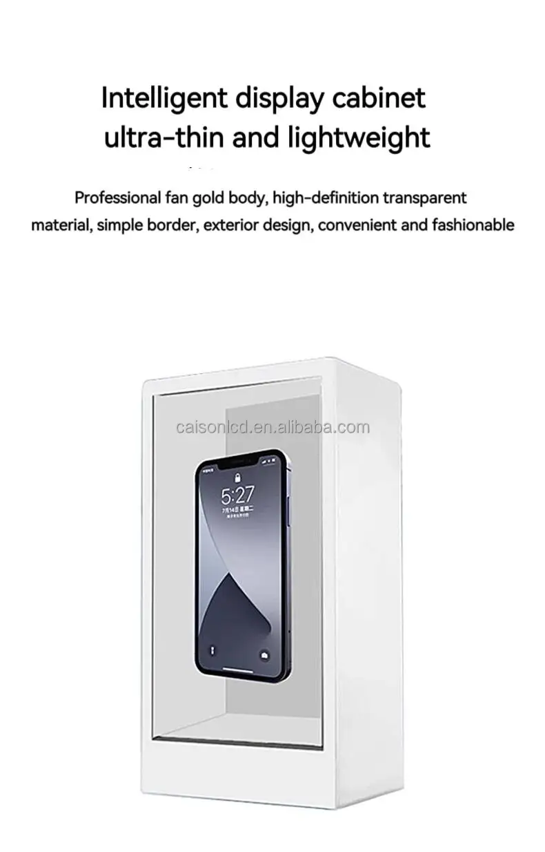 32-Inch Transparent Smart Touch Screen LCD Showcase Cabinet FHD Display Android Windows System Indoor Advertising Equipment details