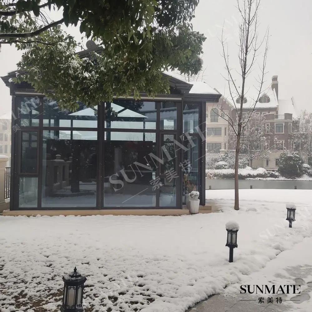 Spherical Winter Gazebo Waterproof Roof 4 Season Solarium Glass Sunroom Green House Complete Kit
