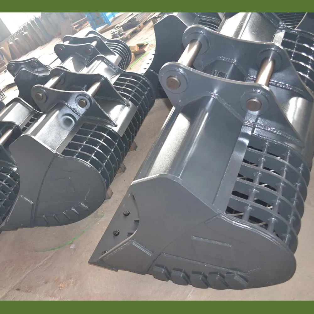 Customized Screening Sieve Bucket for Excavator Loader Backhoe Hydraulic Rotating Screen Skeleton Bucket for Sale