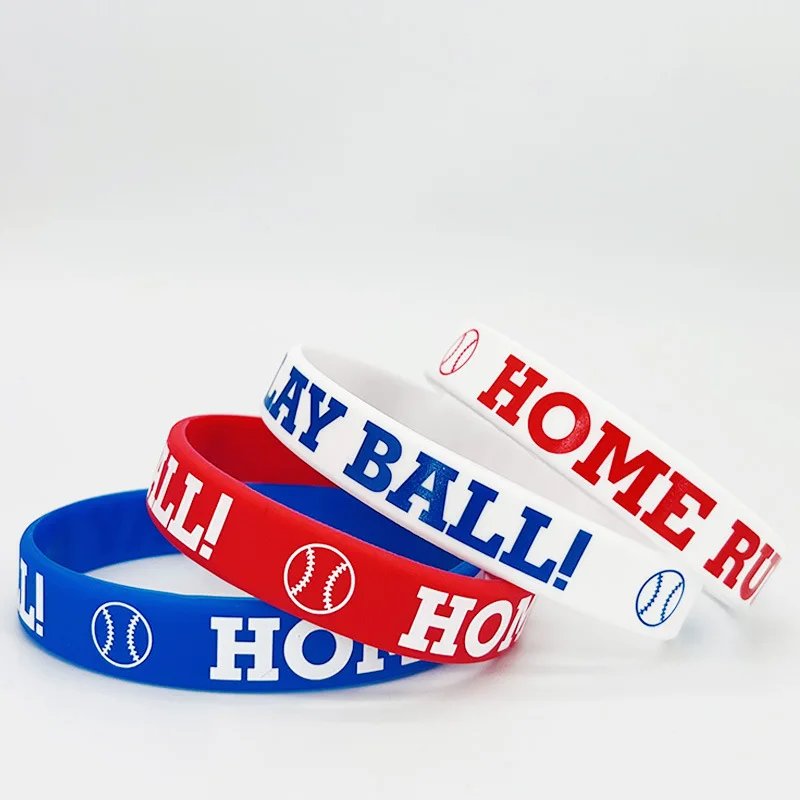 Home Run Baseball Themed Sports Wristband for Teenagers, School Sports, Competitions, and Parties,Adult Wristband