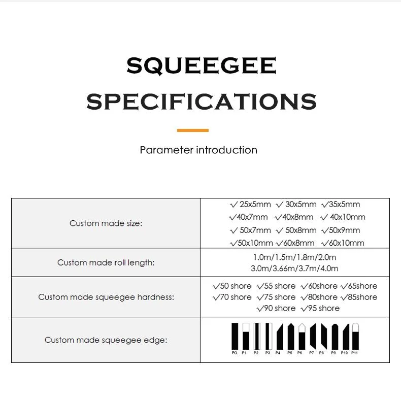 Doyan Silkscreen Squeegee Screwfix Squeegee Blade 9*50mm Rubber