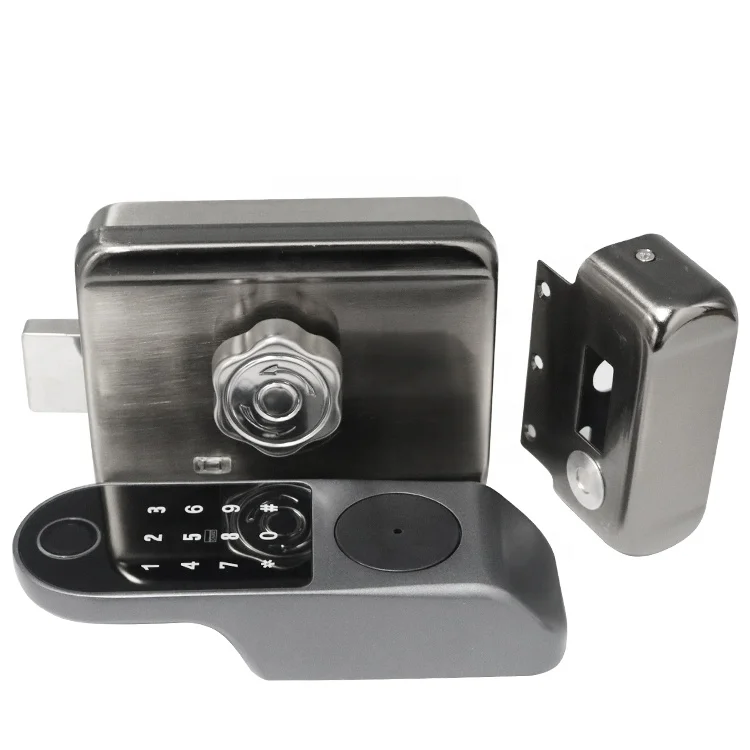 High Security Digital Smart Rim Lock Tuya TT Wifi Keyless Smart Door Lock Gate Deadbolt Smart Lock