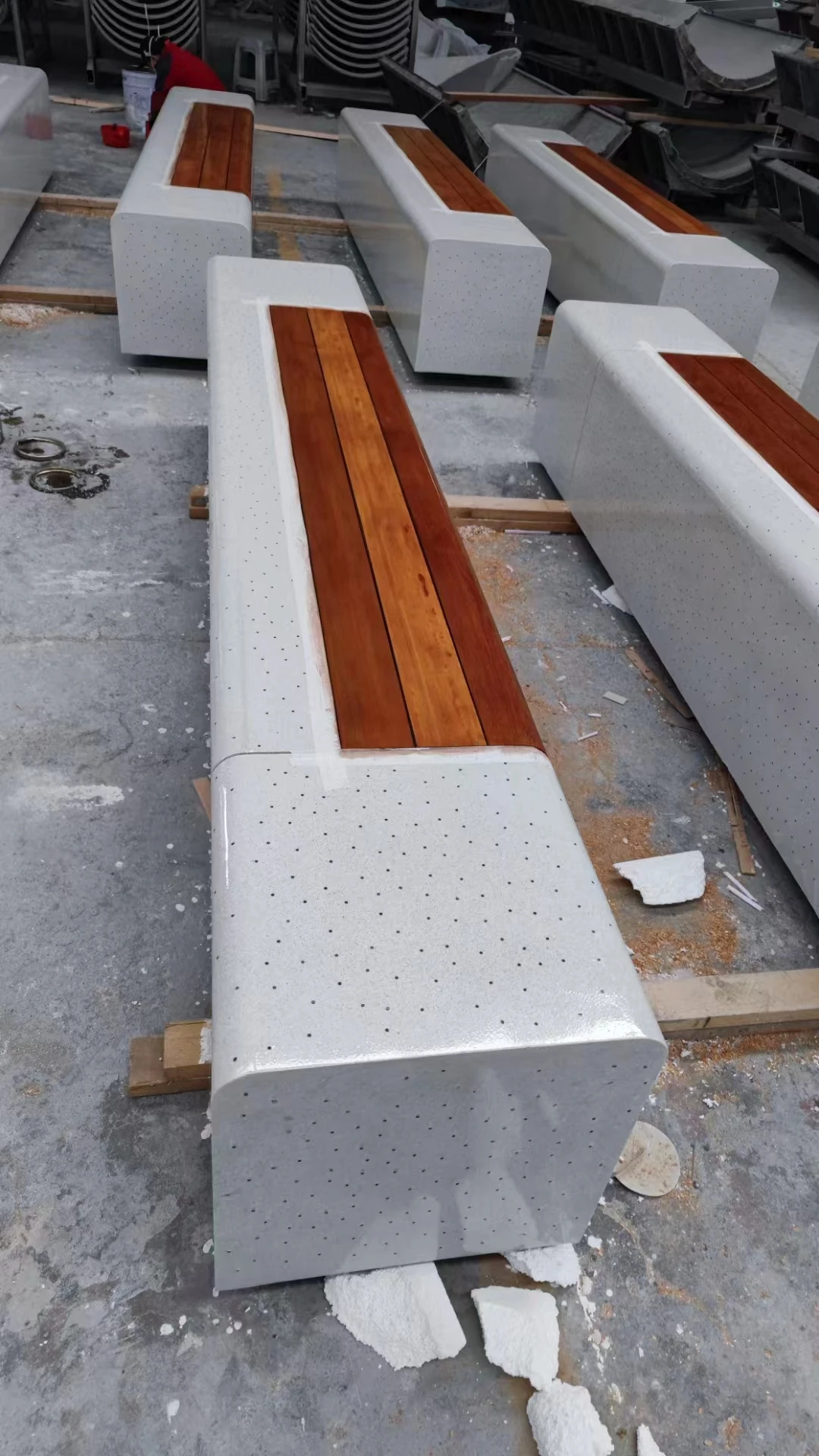 Customized GRC Concrete Overlay Garden Process  Balustrades & Handrails