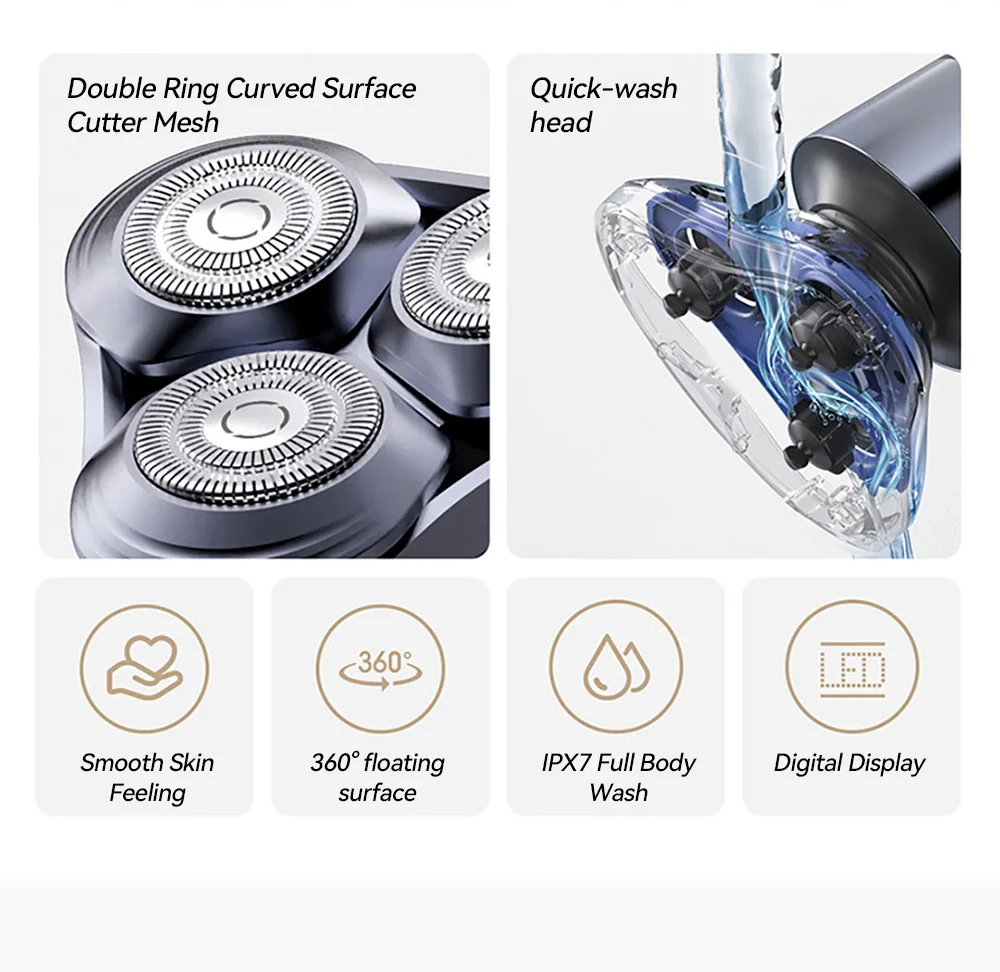 Xiaomi Mijia Electric Shaver S302 Men's Full Body Water Wash Ultra Long Endurance Portable Shaver CN Version