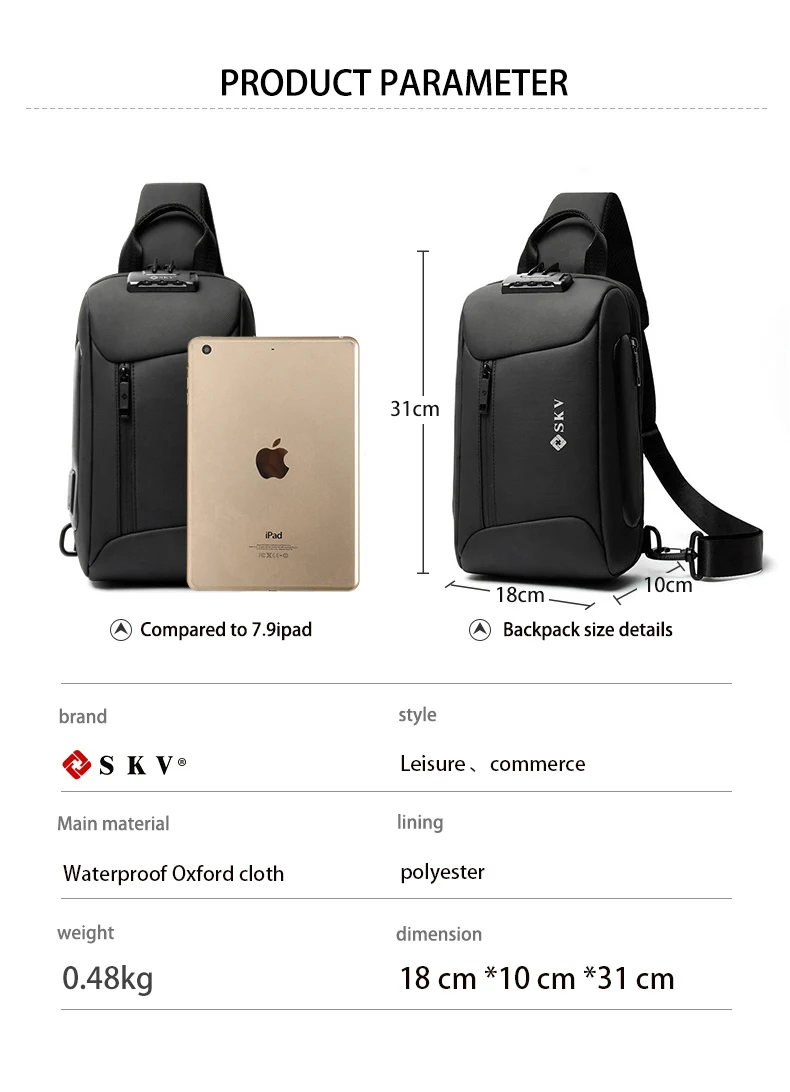 Shoulder Bag With Usb Charger Casual Messenger Bags Fashion Sling ...