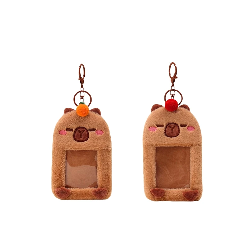 Porte-cartes En Peluche Avec Porte-clés - Format Compact Pour Cartes D'identité, Badges, Cartes De Transport - Léger Et Pratique