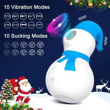 Christmas Gifts Sucking Vibrator Snowman Shape Nipple Clitoral Sucker  Stimulator Sex Toys Women Clit Orgasm Vibrator