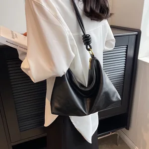 New Fashionable Women's Bag High-end Soft PU Leather Texture Single Shoulder Women's Crossbody Bag Geometric Wide Shoulder