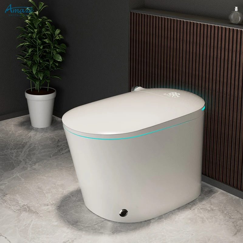 New design porcelain toilet bowl floor mounted water closet bathroom automatic colour one piece siphon smart toilet intelligent factory