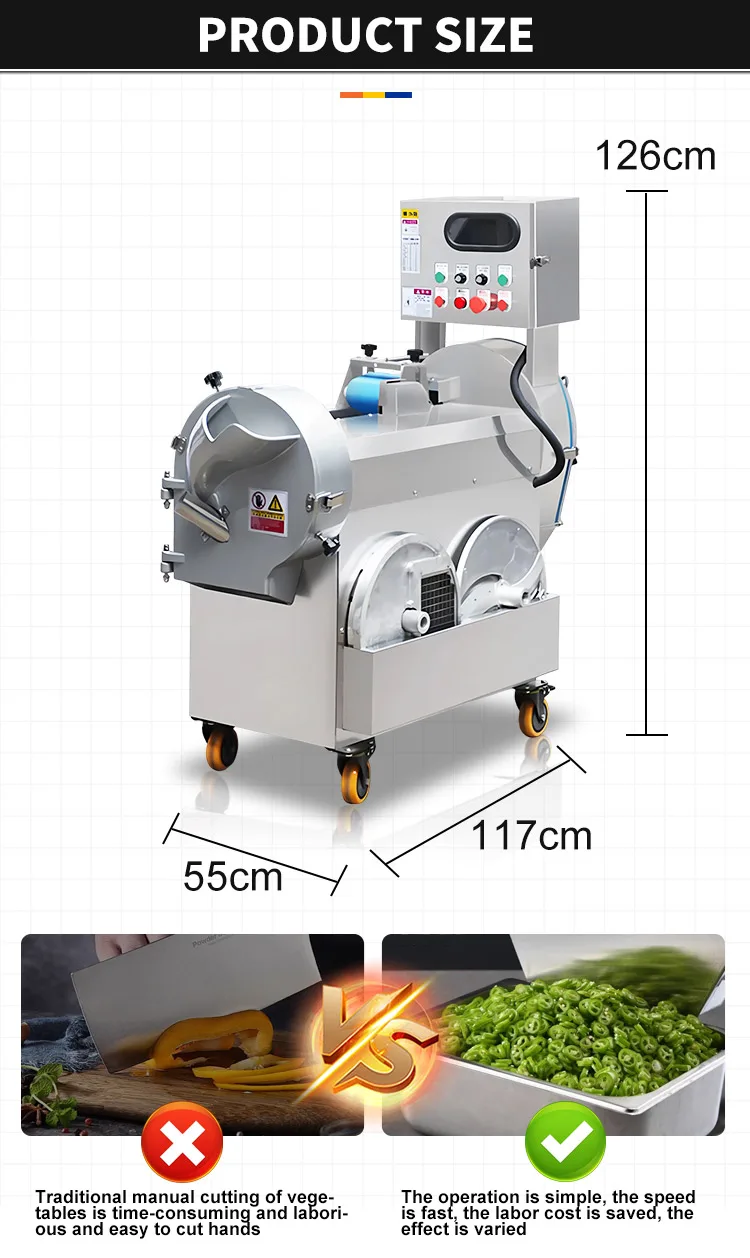 product fully automatic new vegetable cutter efficiently slicing vegetables into various shapes sizes and ingredients-4