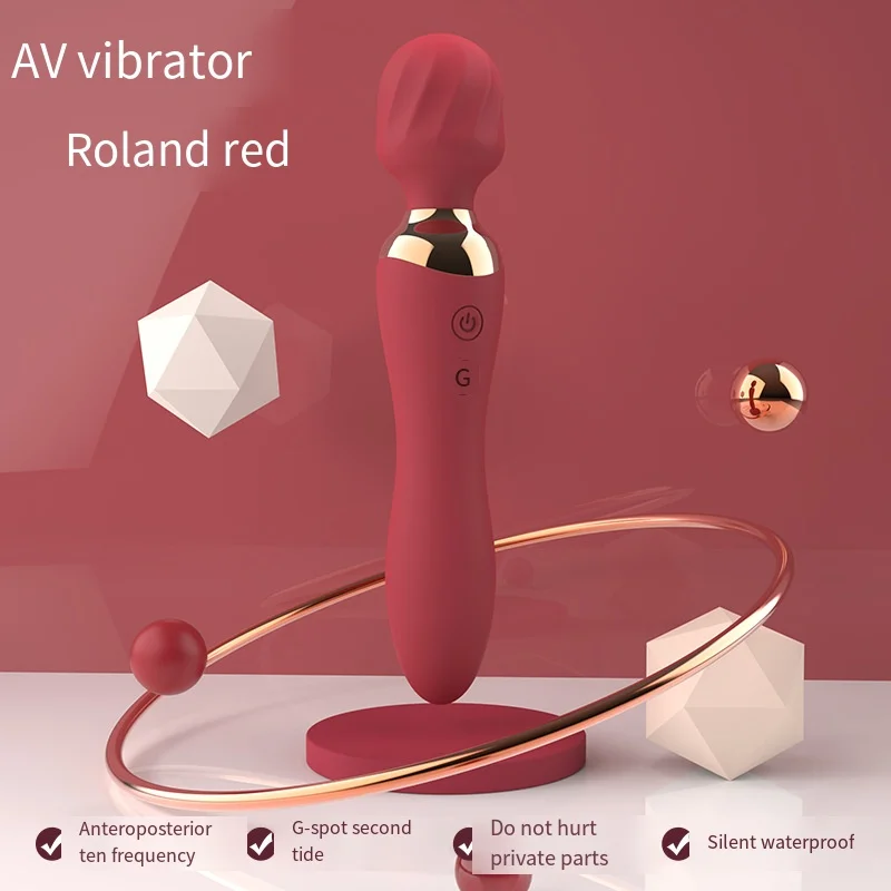 Hot Sale Heating Av Wand Massager Sex Toys Double Shock Vibrator Anal  Female Sex Toy