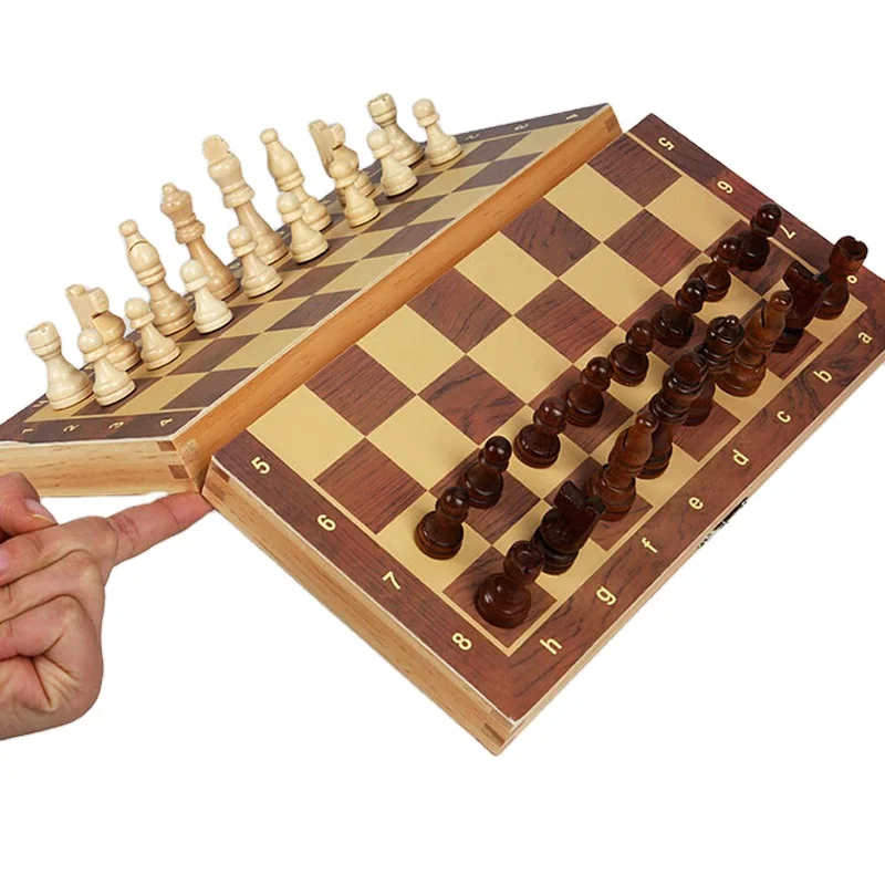 Оптовая продажа складных деревянных Образовательных шахматных игр для детей