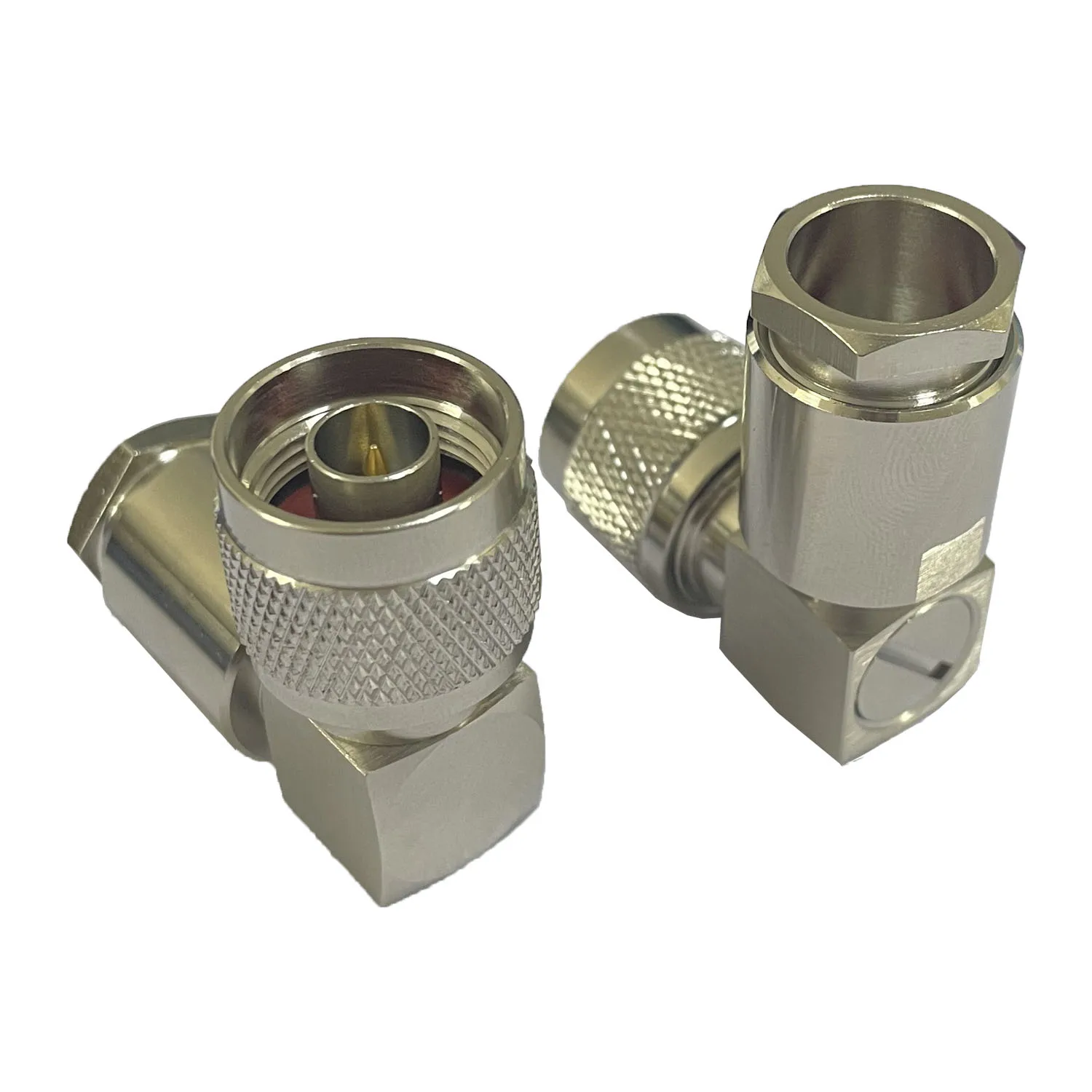 product all copper nickel plating n jw9 connector rf bent male n connector for 500 cable-2