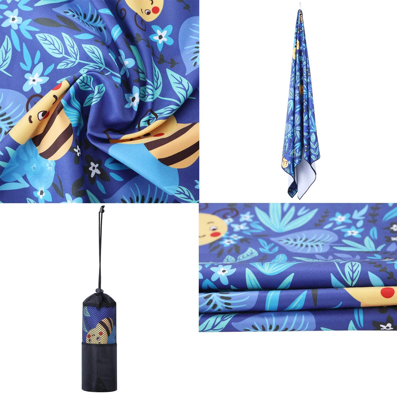 Hot Selling Custom Printed Rectangle Beach Towel Quick Dry Microfiber with Sand-Free Logo Acceptable supplier