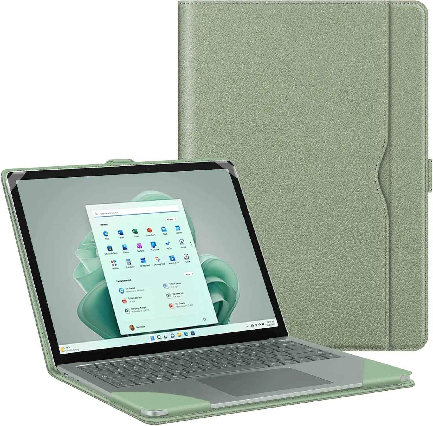 Funda para Microsoft Surface Laptop de 13.8 pulgadas cubierta de libro con gran bolsillo fundas protectoras de PU cuero a prueba de golpes  