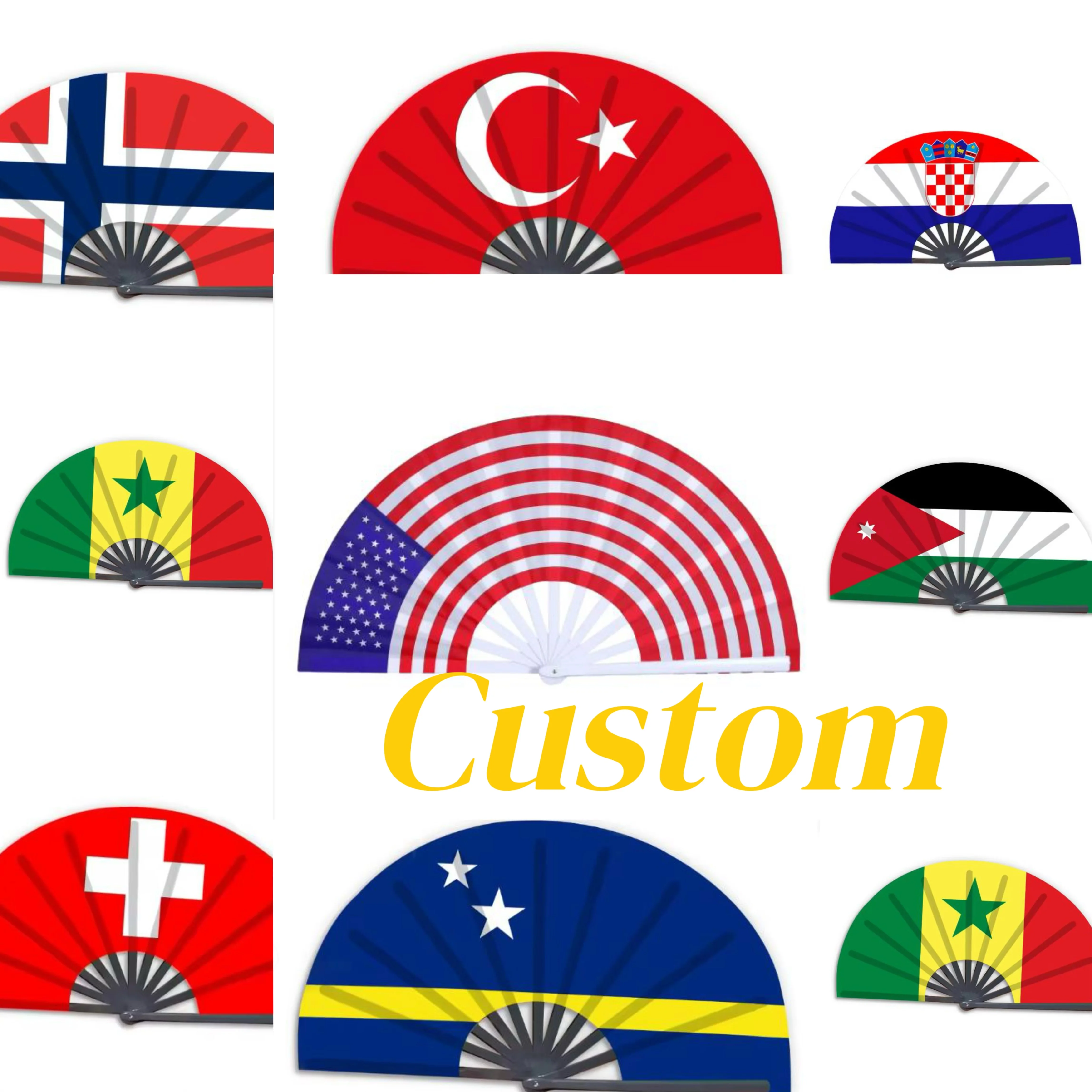 2026 Soccer Tournament Flag Fan Folding Hand Fans Rave Fan Clacking Fans For Line Dancing Outdoor,Wedding,Party,Decoration_voghion.com