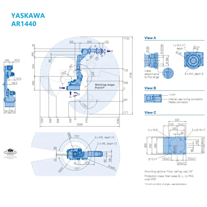 Automatic Robotic Manufacture Welding Transformer tank Robot Ar1440 Robot Welding Price