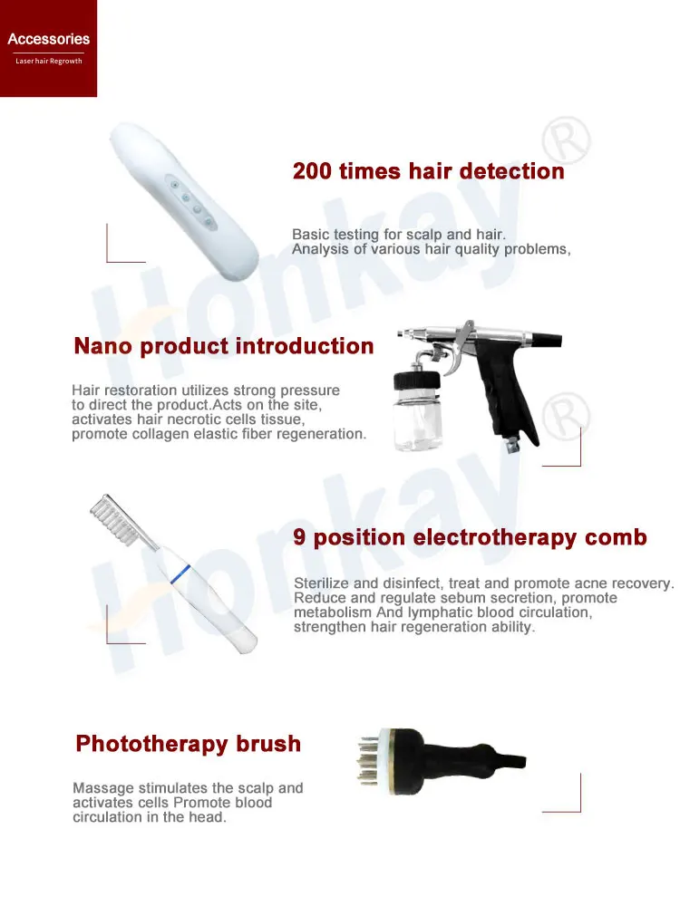 O2 Module Hair Tool Oxygen Sprayer Laser Comb restoration Hair Loss Treatment Machine Led ...
