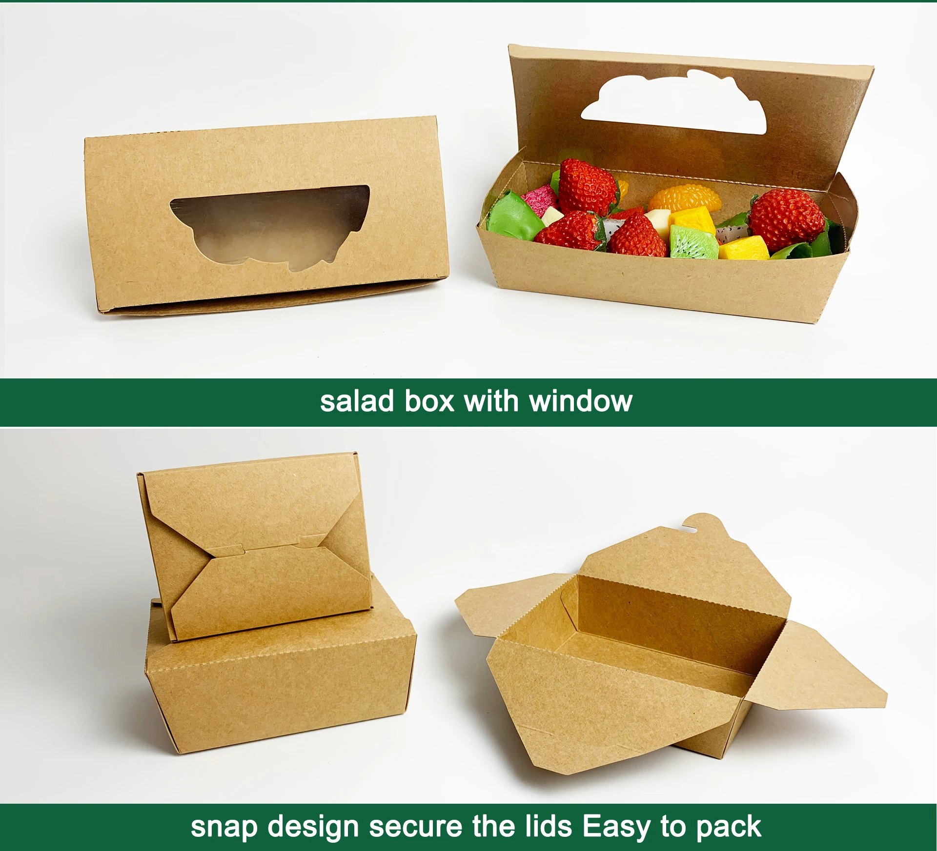 2100ml Eco Friendly Biodegradable Paper Kraft Box Paper Noodle Kraft