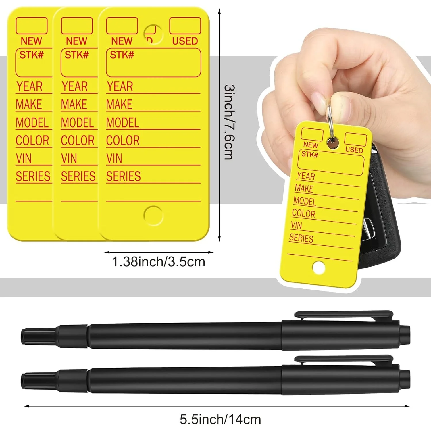 Key Tags with Labels Car Dealership Key Tags with Rings Blank Shop ...