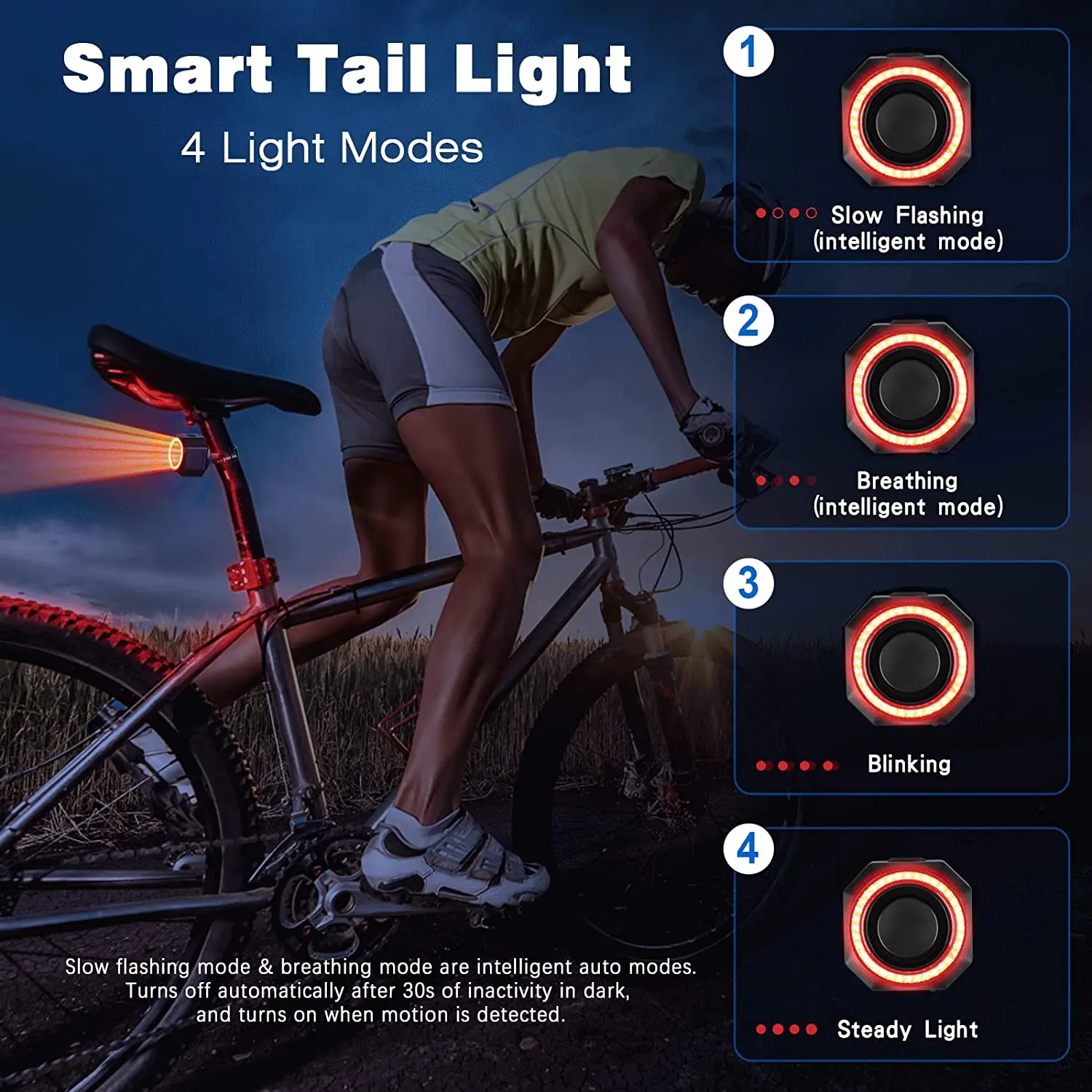 2 Luci Bici USB Ricaricabili - Fanale Posteriore LED, 5 Modalità, Impermeabile IPX5 - Foto 13
