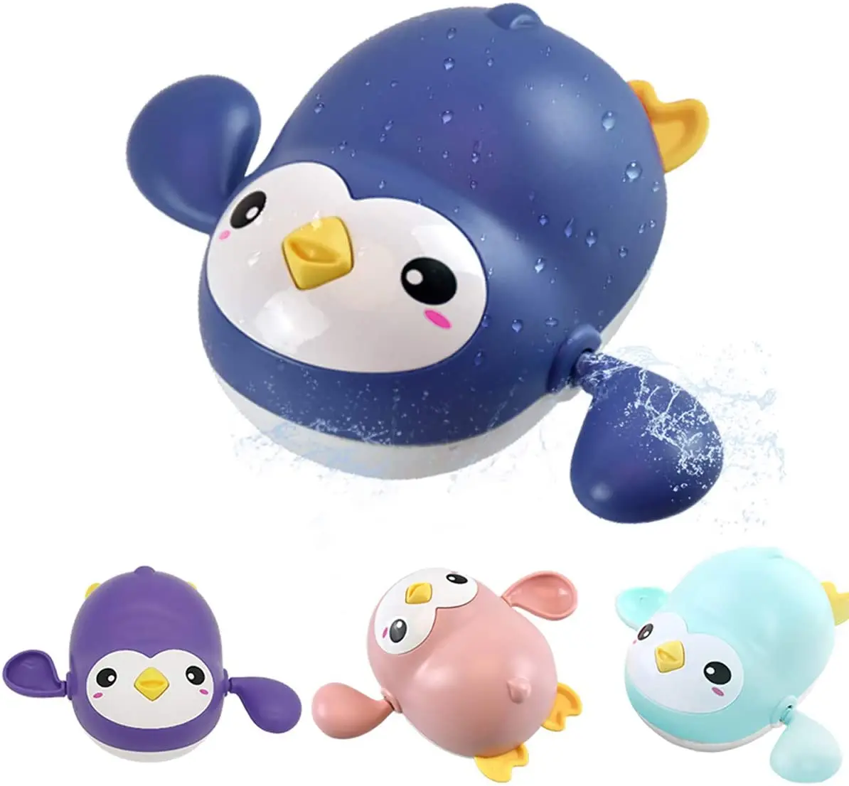 Float Penguin Animal Water Play Game Set Kids Drawing Bath Toys Windup ...