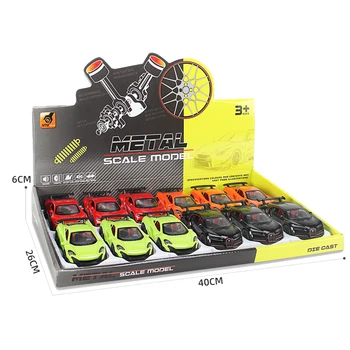 ★商談中★　605 メッキプルバックミニカー ６台セット (ケース入り) ☆商談中☆605 メッキプルバックミニカー 6台セット (ケース入り)