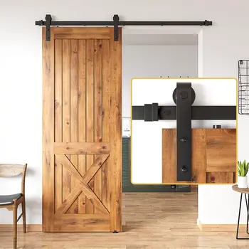 American Style Barn Door Hardware Kit Steel Sliding Door Rail for Home and Hotel for Wooden Doors