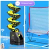 Macchina nera potenziata + rete per la raccolta delle palline + 10 palline da tennis