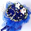 33 hand-held flowers blue + crown + 2 bears
