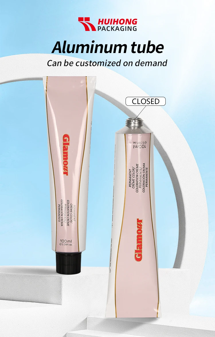 2022 Customized Empty Aluminum Tube Metal Cosmetic Packaging Tubes For