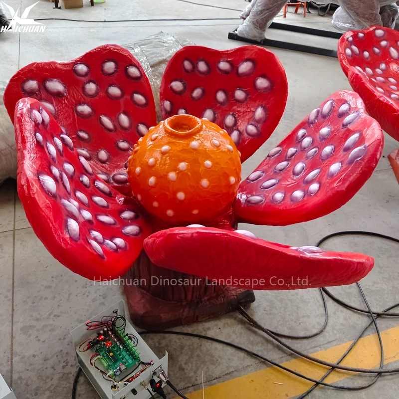Wild Botanical Garden Decoration Lifelike Mechanical Plant Animatronic Rafflesia Flower for Sale Animatronic Mode Theme Park